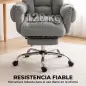 Silla de Oficina Ergonómica con Reposapiés Reposabrazos y Respaldo Alto Abatibles Reclinable 135° Altura Ajustable Gris Silla de Oficina Ergonómica con Reposapiés Reposabrazos y Respaldo Alto Abatibles Reclinable 135° Altura Ajustable Gris
