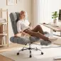 Silla de Oficina Ergonómica con Reposapiés Reposabrazos y Respaldo Alto Abatibles Reclinable 135° Altura Ajustable Gris Silla de Oficina Ergonómica con Reposapiés Reposabrazos y Respaldo Alto Abatibles Reclinable 135° Altura Ajustable Gris