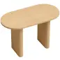 Mesa de Comedor Ovalada Rústica para 4 Personas Tablero Grueso y Patas de Pedestal Tipo Tambor 120x60x76 cm Roble