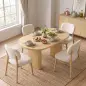 Mesa de Comedor Ovalada Rústica para 4 Personas Tablero Grueso y Patas de Pedestal Tipo Tambor 120x60x76 cm Roble