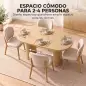 Mesa de Comedor Ovalada Rústica para 4 Personas Tablero Grueso y Patas de Pedestal Tipo Tambor 120x60x76 cm Roble