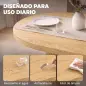 Mesa de Comedor Ovalada Rústica para 4 Personas Tablero Grueso y Patas de Pedestal Tipo Tambor 120x60x76 cm Roble