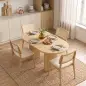 Mesa de Comedor Ovalada Rústica para 4 Personas Tablero Grueso y Patas de Pedestal Tipo Tambor 120x60x76 cm Roble