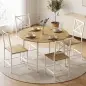 Conjunto de Comedor con Mesa Plegable y 4 Sillas Apilables para 4 Personas Roble y Blanco