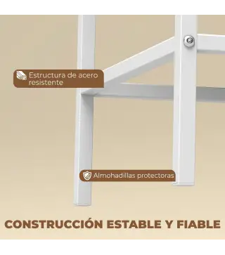 Conjunto de Comedor con Mesa Plegable y 4 Sillas Apilables para 4 Personas Roble y Blanco