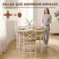 Conjunto de Comedor con Mesa Plegable y 4 Sillas Apilables para 4 Personas Roble y Blanco Conjunto de Comedor con Mesa Plegable y 4 Sillas Apilables para 4 Personas Roble y Blanco