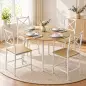 Conjunto de Comedor con Mesa Plegable y 4 Sillas Apilables para 4 Personas Roble y Blanco Conjunto de Comedor con Mesa Plegable y 4 Sillas Apilables para 4 Personas Roble y Blanco