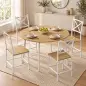 Conjunto de Comedor con Mesa Plegable y 4 Sillas Apilables para 4 Personas Roble y Blanco Conjunto de Comedor con Mesa Plegable y 4 Sillas Apilables para 4 Personas Roble y Blanco