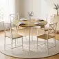 Conjunto de Comedor con Mesa Plegable y 4 Sillas Apilables para 4 Personas Roble y Blanco Conjunto de Comedor con Mesa Plegable y 4 Sillas Apilables para 4 Personas Roble y Blanco