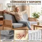 Sofá de 3 Plazas Tapizado en Lino con Detalles Ratán Sintético Estructura de Madera Carga 330 kg 149x77x77 cm Gris Sofá de 3 Plazas Tapizado en Lino con Detalles Ratán Sintético Estructura de Madera Carga 330 kg 149x77x77 cm Gris