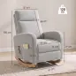 Silla Mecedora de Pana con Respaldo Alto Patas de Madera Bolsillos Reposabrazos Estilo Moderno Gris Claro Silla Mecedora de Pana con Respaldo Alto Patas de Madera Bolsillos Reposabrazos Estilo Moderno Gris Claro