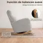 Silla Mecedora de Pana con Respaldo Alto Patas de Madera Bolsillos Reposabrazos Estilo Moderno Gris Claro Silla Mecedora de Pana con Respaldo Alto Patas de Madera Bolsillos Reposabrazos Estilo Moderno Gris Claro