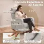 Silla Mecedora de Pana con Respaldo Alto Patas de Madera Bolsillos Reposabrazos Estilo Moderno Gris Claro Silla Mecedora de Pana con Respaldo Alto Patas de Madera Bolsillos Reposabrazos Estilo Moderno Gris Claro
