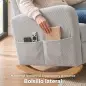 Silla Mecedora de Pana con Respaldo Alto Patas de Madera Bolsillos Reposabrazos Estilo Moderno Gris Claro Silla Mecedora de Pana con Respaldo Alto Patas de Madera Bolsillos Reposabrazos Estilo Moderno Gris Claro