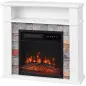 Chimenea Eléctrica Decorativa 1800W con Repisa Efecto Llama 5 Brillos Termostato Temporizador Mando Blanco