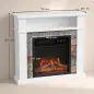 Chimenea Eléctrica Decorativa 1800W con Repisa Efecto Llama 5 Brillos Termostato Temporizador Mando Blanco Chimenea Eléctrica Decorativa 1800W con Repisa Efecto Llama 5 Brillos Termostato Temporizador Mando Blanco