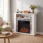 Chimenea Eléctrica Decorativa 1800W con Repisa Efecto Llama 5 Brillos Termostato Temporizador Mando Blanco Chimenea Eléctrica Decorativa 1800W con Repisa Efecto Llama 5 Brillos Termostato Temporizador Mando Blanco