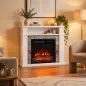 Chimenea Eléctrica Decorativa 1800W con Repisa Efecto Llama 5 Brillos Termostato Temporizador Mando Blanco Chimenea Eléctrica Decorativa 1800W con Repisa Efecto Llama 5 Brillos Termostato Temporizador Mando Blanco