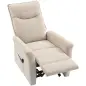 Sillón Relax Reclinable Eléctrico Levanta Personas 155° de Chenilla con Mando Asiento de Muelles Reposapiés Crema