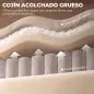 Sillón Relax Reclinable Eléctrico Levanta Personas 155° de Chenilla con Mando Asiento de Muelles Reposapiés Crema