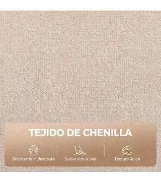 Sillón Relax Reclinable Eléctrico Levanta Personas 155° de Chenilla con Mando Asiento de Muelles Reposapiés Crema