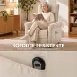 Sillón Relax Reclinable Eléctrico Levanta Personas 155° de Chenilla con Mando Asiento de Muelles Reposapiés Crema