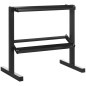 Estante para Mancuernas de 2 Niveles Soporte de Almacenamiento para Mancuernas Acero Carga 270 kg 94x52,5x82 cm Negro