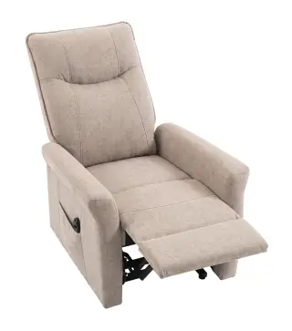 Sillón Relax Reclinable Eléctrico Levanta Personas 155° de Chenilla con Mando Asiento de Muelles Reposapiés Marrón