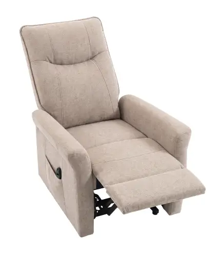 Sillón Relax Reclinable Eléctrico Levanta Personas 155° de Chenilla con Mando Asiento de Muelles Reposapiés Marrón