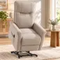 Sillón Relax Reclinable Eléctrico Levanta Personas 155° de Chenilla con Mando Asiento de Muelles Reposapiés Marrón