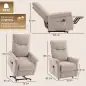 Sillón Relax Reclinable Eléctrico Levanta Personas 155° de Chenilla con Mando Asiento de Muelles Reposapiés Marrón