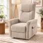 Sillón Relax Reclinable Eléctrico Levanta Personas 155° de Chenilla con Mando Asiento de Muelles Reposapiés Marrón