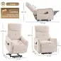 Sillón Relax Reclinable Eléctrico Levanta Personas con 2 Puntos Masaje Asiento con Muelles Reposapiés de Chenilla Crema Sillón Relax Reclinable Eléctrico Levanta Personas con 2 Puntos Masaje Asiento con Muelles Reposapiés de Chenilla Crema