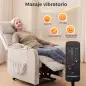 Sillón Relax Reclinable Eléctrico Levanta Personas con 2 Puntos Masaje Asiento con Muelles Reposapiés de Chenilla Crema Sillón Relax Reclinable Eléctrico Levanta Personas con 2 Puntos Masaje Asiento con Muelles Reposapiés de Chenilla Crema