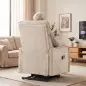 Sillón Relax Reclinable Eléctrico Levanta Personas con 2 Puntos Masaje Asiento con Muelles Reposapiés de Chenilla Crema Sillón Relax Reclinable Eléctrico Levanta Personas con 2 Puntos Masaje Asiento con Muelles Reposapiés de Chenilla Crema