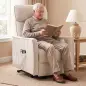 Sillón Relax Reclinable Eléctrico Levanta Personas con 2 Puntos Masaje Asiento con Muelles Reposapiés de Chenilla Crema Sillón Relax Reclinable Eléctrico Levanta Personas con 2 Puntos Masaje Asiento con Muelles Reposapiés de Chenilla Crema