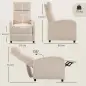 Sillón Relax Reclinable de Pana hasta 135° Reposapiés Respaldo Alto Acolchado Grueso Montaje Fácil para Salón Beige