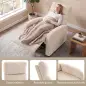 Sillón Relax Reclinable de Pana hasta 135° Reposapiés Respaldo Alto Acolchado Grueso Montaje Fácil para Salón Beige