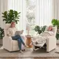 Sillón Relax Reclinable de Pana hasta 135° Reposapiés Respaldo Alto Acolchado Grueso Montaje Fácil para Salón Beige