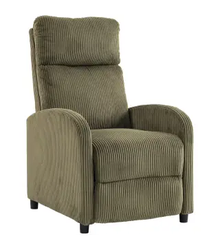 Sillón Relax Reclinable de Pana hasta 135° Reposapiés Respaldo Alto Acolchado Grueso Montaje Fácil Verde Oscuro