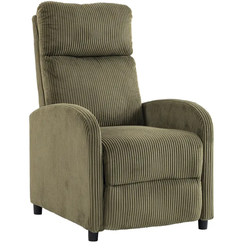Sillón Relax Reclinable de Pana hasta 135° Reposapiés Respaldo Alto Acolchado Grueso Montaje Fácil Verde Oscuro Sillón Relax Reclinable de Pana hasta 135° Reposapiés Respaldo Alto Acolchado Grueso Montaje Fácil Verde Oscuro