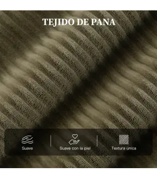 Sillón Relax Reclinable de Pana hasta 135° Reposapiés Respaldo Alto Acolchado Grueso Montaje Fácil Verde Oscuro