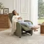 Sillón Relax Reclinable de Pana hasta 135° Reposapiés Respaldo Alto Acolchado Grueso Montaje Fácil Verde Oscuro Sillón Relax Reclinable de Pana hasta 135° Reposapiés Respaldo Alto Acolchado Grueso Montaje Fácil Verde Oscuro