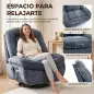 Sillón Relax Reclinable Eléctrico con Calor Lumbar Masaje Giro y Balanceo Reposapiés Asiento Extraancho Puerto USB Azul Sillón Relax Reclinable Eléctrico con Calor Lumbar Masaje Giro y Balanceo Reposapiés Asiento Extraancho Puerto USB Azul