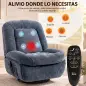 Sillón Relax Reclinable Eléctrico con Calor Lumbar Masaje Giro y Balanceo Reposapiés Asiento Extraancho Puerto USB Azul Sillón Relax Reclinable Eléctrico con Calor Lumbar Masaje Giro y Balanceo Reposapiés Asiento Extraancho Puerto USB Azul