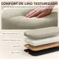 Banco de Almacenaje Puff Almacenaje Tapizado en Lino Tapa Cierre Suave Diseño Ovalado Carga 220 kg 116x42x44 cm Gris Banco de Almacenaje Puff Almacenaje Tapizado en Lino Tapa Cierre Suave Diseño Ovalado Carga 220 kg 116x42x44 cm Gris