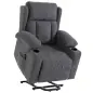 Sillón Relax Reclinable Eléctrico Levanta Personas con 8 Puntos Masaje y Calor Lumbar Puerto USB Mando Reposapiés Gris Sillón Relax Reclinable Eléctrico Levanta Personas con 8 Puntos Masaje y Calor Lumbar Puerto USB Mando Reposapiés Gris