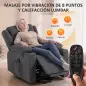 Sillón Relax Reclinable Eléctrico Levanta Personas con 8 Puntos Masaje y Calor Lumbar Puerto USB Mando Reposapiés Gris Sillón Relax Reclinable Eléctrico Levanta Personas con 8 Puntos Masaje y Calor Lumbar Puerto USB Mando Reposapiés Gris
