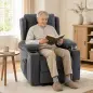 Sillón Relax Reclinable Eléctrico Levanta Personas con 8 Puntos Masaje y Calor Lumbar Puerto USB Mando Reposapiés Gris Sillón Relax Reclinable Eléctrico Levanta Personas con 8 Puntos Masaje y Calor Lumbar Puerto USB Mando Reposapiés Gris