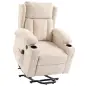 Sillón Relax Reclinable Eléctrico Levanta Personas con 8 Puntos Masaje y Calor Lumbar Puerto USB Mando Reposapiés Crema Sillón Relax Reclinable Eléctrico Levanta Personas con 8 Puntos Masaje y Calor Lumbar Puerto USB Mando Reposapiés Crema